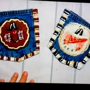 Handcrafted snowman and gingerbread men